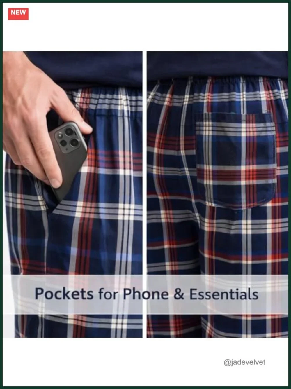 Long Sleeve Cotton Knit Tee & Plaid Pajama Pants Set with Drawstring Waist